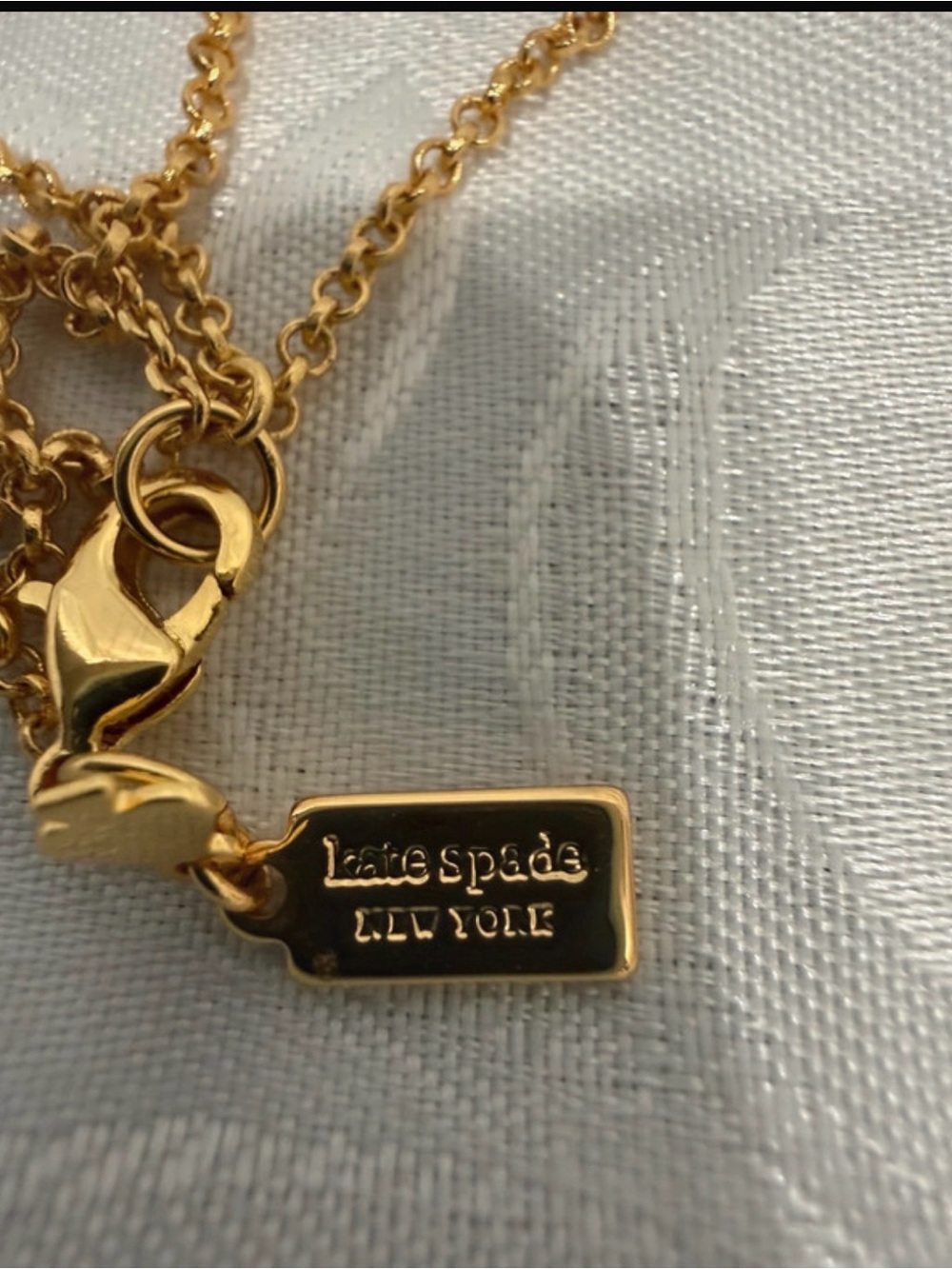 kate spade Gold-Tone Stacked Teacup Necklace with Pink, Blue, Yellow, White - Picture 2 of 6